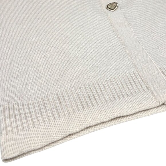 CHANEL Vintage 09C CC Logo Long Cardigan #34 Knit Heart Button Cream [105126] - Picture 10 of 11